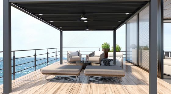Tất cả đều được niêm phong hoàn toàn được nâng cấp nhôm Louver Pergola, Gazebo với mái lợp