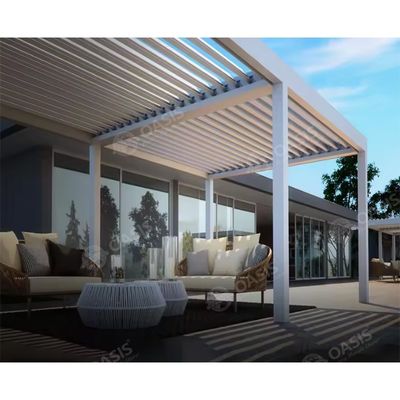 Ngoài trời Điện Bioclimatic 6x4m 4x6 Gazebo 3x4m 3x3m Led nhôm Louvered Pergola cho biệt thự