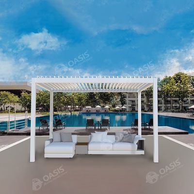 Pergola in alluminio di 3x6 metri con lampadine motorizzate, gazebo in alluminio indipendente regolabile