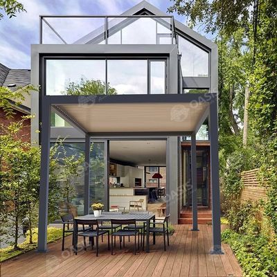 Pergola in alluminio motorizzato 5x5M 6x6M con tetto a lucchetta colore del telaio personalizzato