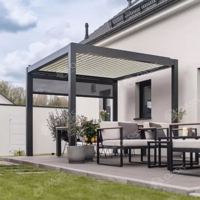 Bioclimatic Motorized điều chỉnh Louvered nhôm Pergola cho ban công vườn sân sau