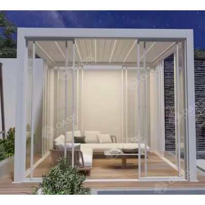 Kiểm soát nước Động cơ Pergola nhôm 4x5m 4x6m thiết kế châu Âu cho biệt thự