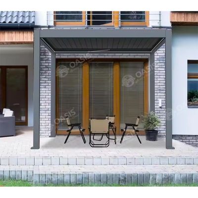 Mansions 4x8 4x6m Động cơ Pergola nhôm với góc điều chỉnh bóng tự động