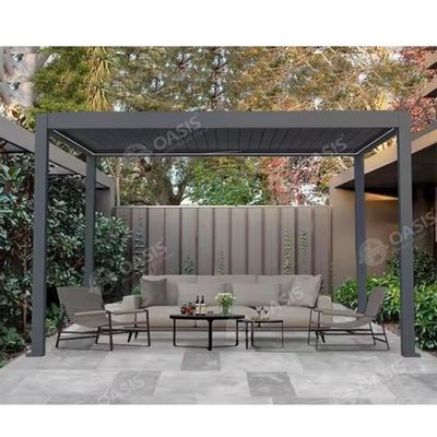 Bioclimatic nhôm từ xa điện Louvered Pergola chống gió dễ dàng lắp ráp