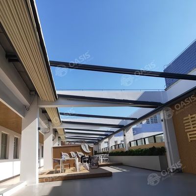 Kiểm soát từ xa Pergola vải nhôm kéo ra cho biệt thự và nhà