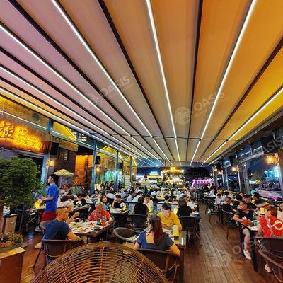 CE phê duyệt Pergola vải nhựa nhựa có thể kéo lại, điều chỉnh bóng tối Patio Pergola