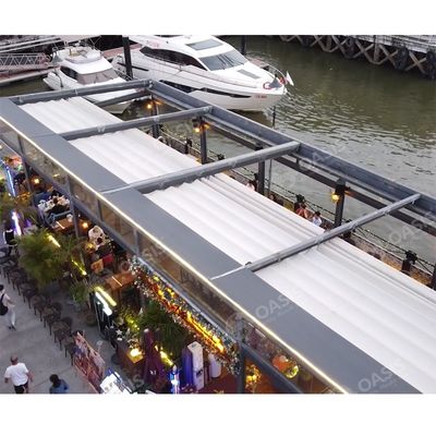 Động cơ điện nhôm vườn Pergola với mái hiên có thể kéo ra kích thước tùy chỉnh