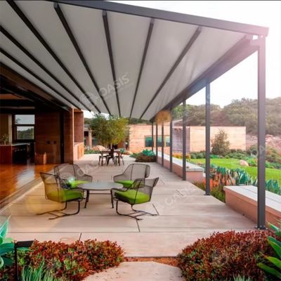 Vườn ngoài trời mái nhà có thể kéo ra Gazebo, Pergola nhôm với mái vòm có thể kéo ra