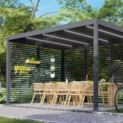 4x3 mái nhà sân thượng chống mưa tự động bóng râm Louver nhôm Louvered Pergola cho biệt thự