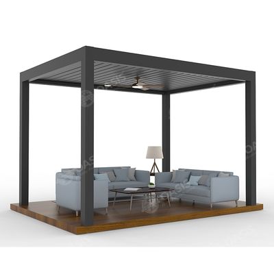 3mx6m Curved Bracket Pergola Aluminium Gazebo Với Bề Nhà Điện