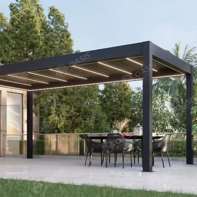 Bìa dễ dàng ngoài sân nhà máy Awnings sự kiện chống mưa điện điều chỉnh động cơ nhôm Pergola cho biệt thự