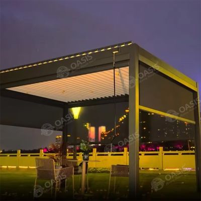 電子商取引用 3x3m オム 手動 バイオ気候 パーゴラ 日傘 モーター付き アルミ パーゴラ マンション用