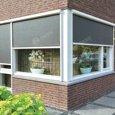 Tất cả khung nhôm màu đen Zip Track blinds cho Louver mái nhà Pergolas