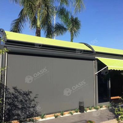 Windproof động cơ zip track rèm chống nước cho ban công pergola