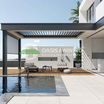 Adjustable 0-100 Degree Aluminum Louvered Pergola with 5-Year Warranty and Aluminum Alloy 6063 T5 Construction