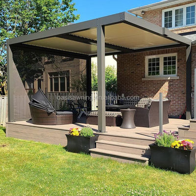 Adjustable 0-100 Degree Aluminum Louvered Pergola with 5-Year Warranty and Aluminum Alloy 6063 T5 Construction