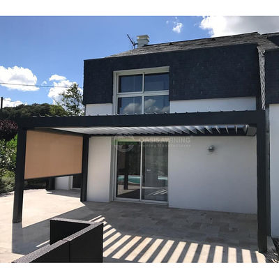 Motorized Aluminum Pergola with 5-Year Warranty Customized Size and Aluminum Alloy 6063 T5 Construction