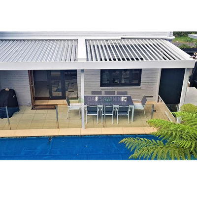 Motorized Aluminum Pergola with 5-Year Warranty Customized Size and Aluminum Alloy 6063 T5 Construction