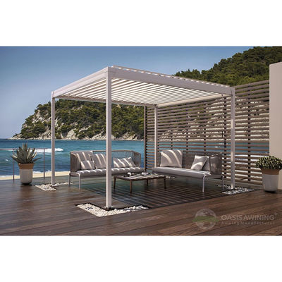 Motorized Aluminum Pergola with 5-Year Warranty Customized Size and Aluminum Alloy 6063 T5 Construction
