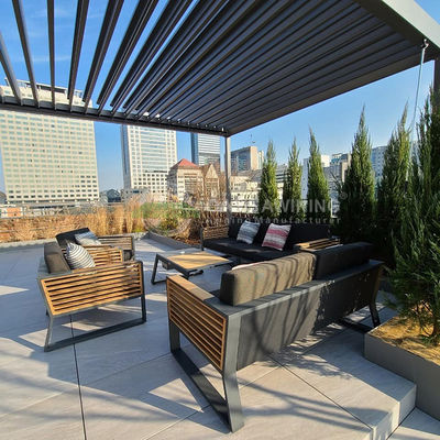 Motorized Aluminum Pergola with 5-Year Warranty Customized Size and Aluminum Alloy 6063 T5 Construction