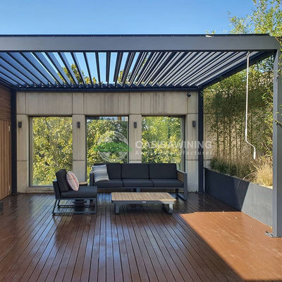 Modern Aluminum Louvered Pergola with 5-Year Warranty and Customizable Size Made from Aluminum Alloy 6063 T5