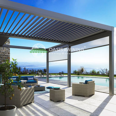 Modern Aluminum Louvered Pergola with 5-Year Warranty and Customizable Size Made from Aluminum Alloy 6063 T5