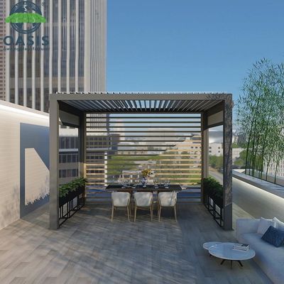 Motorized Aluminum Louvered Pergola with Rain Wind Sensor and Customized Colors for All-Season Outdoor Use