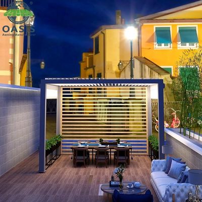 Motorized Aluminum Louvered Pergola with Rain Wind Sensor and Customized Colors for All-Season Outdoor Use