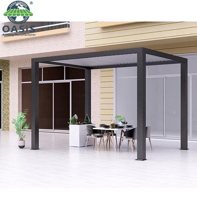 Bioclimatic Motorized Outdoor Pergola with Rain Wind Sensor and PVDF Powder Coated Customized Colors
