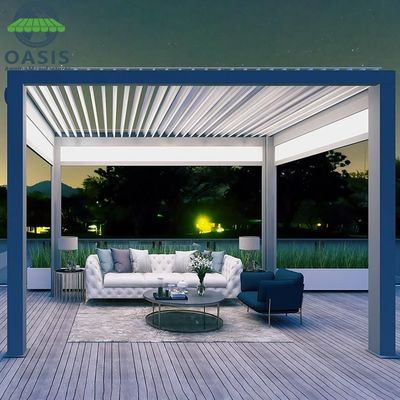 Modern Aluminum Louvered Pergola with Rain Wind Sensor Customized Colors and 6063-T5 Alloy