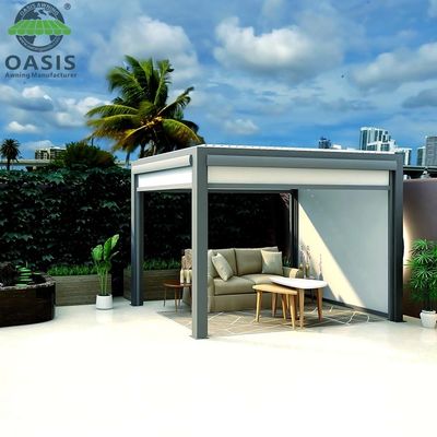 Modern Aluminum Louvered Pergola with Rain Wind Sensor Customized Colors and 6063-T5 Alloy