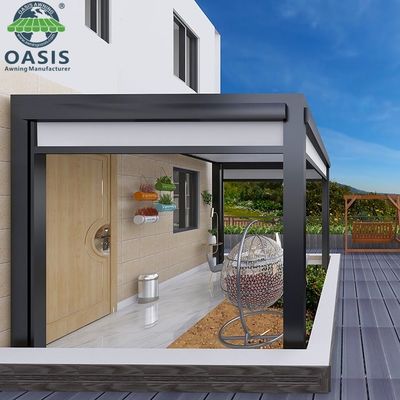 Modern Aluminum Louvered Pergola with Rain Wind Sensor Customized Colors and 6063-T5 Alloy