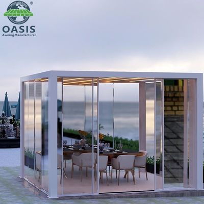 Modern Aluminum Louvered Pergola with Rain Wind Sensor Customized Colors and 6063-T5 Alloy