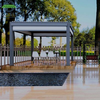Eco-Friendly Easily Assembled Rodent Proof Aluminum Louvered Bioclimatic Pergola with Motorized Adjustable Louvers