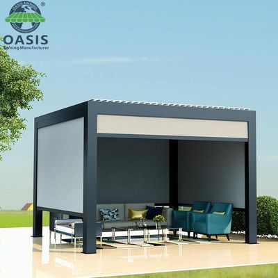 Eco-Friendly Easily Assembled Rodent Proof Aluminum Louvered Bioclimatic Pergola with Motorized Adjustable Louvers