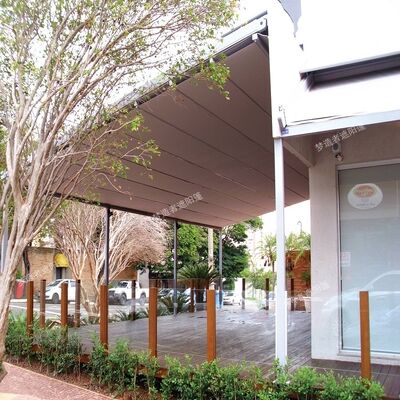 Easy Installation Reinforced Aluminum Frame Remotely Control Commercial Sunshade Large Area Covered Awning