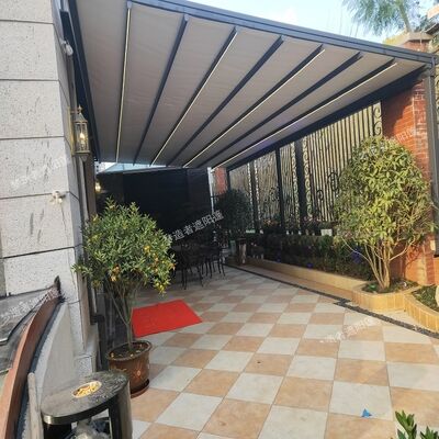 Easy Installation Reinforced Aluminum Frame Remotely Control Commercial Sunshade Large Area Covered Awning