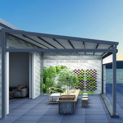Premium Heavy-Duty Aluminum Frame Patio Awning-UV-Resistant  Adjustable Telescopic Polyester Canopy