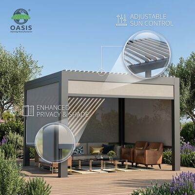 Fully Sealed Waterproof Motorized Aluminum Louvered Pergola 30cm Snow Load CE Certified European Villa Garden Patio